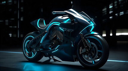 futuristic high speed motorcycle