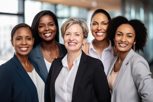 Group of women standing next to each other. Versatile image for various purposes.
