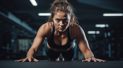 An athletic woman at the gym, exercise, workout, fitness