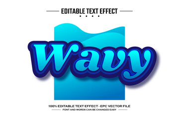 Wavy 3D editable text effect template