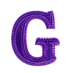 Small spheres on the dark purple symbol. letter g