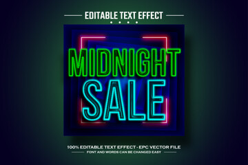 Midnight sale 3D editable text effect template