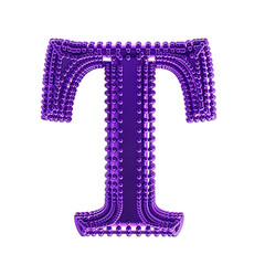 Small spheres on the dark purple symbol. letter t