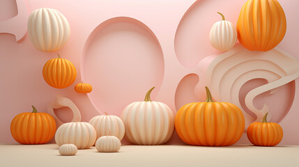 Halloween Luxury 3d rendered Background pumpkin vibe 