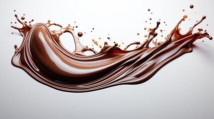 Image of splashing chocolate on a white background.