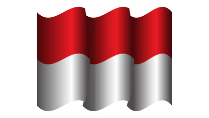indonesia realistic waving flag design vector illustration