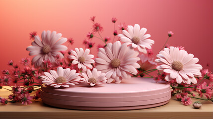 Obraz na płótnie Canvas spa still life with pink flowers HD 8K wallpaper Stock Photographic Image