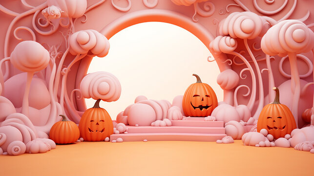 Halloween 3d rendered Luxury background 