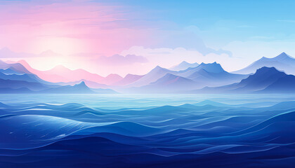 Ocean Wallpapers and Vibrant Seascape Beauty, Seascape Colorful and Digital Painting Backdrops