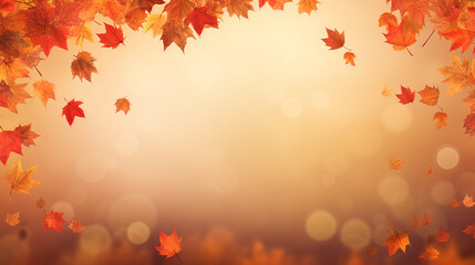Naklejka na ściany i meble Falling Autumn Leaves background