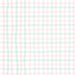 Pink Green Gingham Check Hand Drawn Background