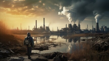 environmental engineer assessing pollution levels generative ai