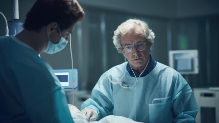 Obraz premium surgeon discussing a procedure generative ai