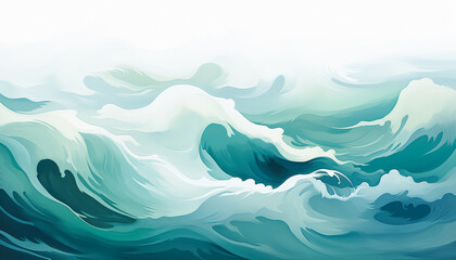 Fototapeta na wymiar Aqua Symphony Wave Wallpaper Background and Oceanic Bliss