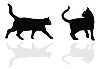Cat Silhouette Vector. Cat Vector Illustration.