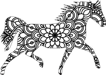 Fototapeta premium Animal mandala coloring page for adult