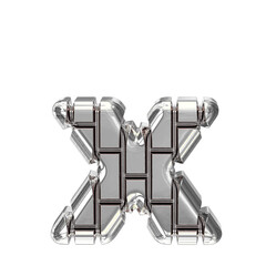 Symbol made of silver vertical bricks. letter x