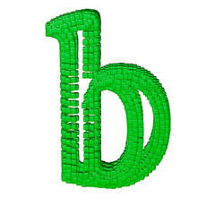 Symbol made of green cubes. letter b