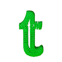 Symbol made of green cubes. letter t