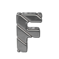Fototapeta premium Symbol made of diagonal silver blocks. letter f
