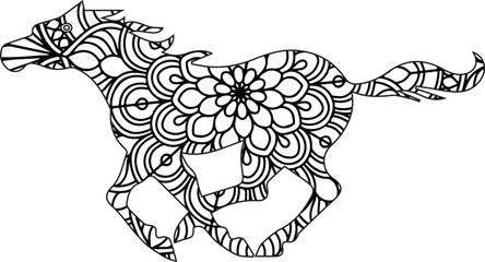 Animal mandala coloring page for adult