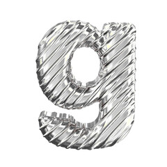 Ribbed silver symbol. letter g