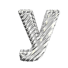 Ribbed silver symbol. letter y