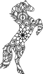 Animal mandala coloring page for adult