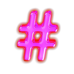 Obraz premium Symbol made of glowing purple