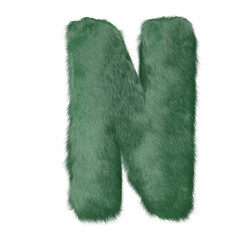 Symbol made of green grass. letter n