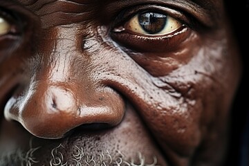 Close up portrait of a senior african man looking at the camera