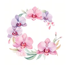 Fototapeta na wymiar baby pink orchid frame