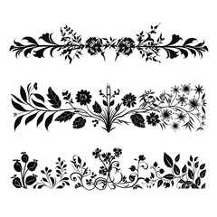 black and white vintage floral boarder divider set