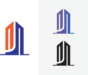 Tall building real estate logo concept 