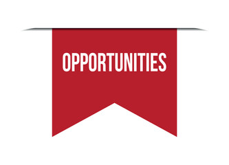 opportunities red vector banner illustration isolated on white background