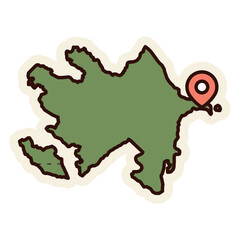 azerbaijan map sticker