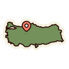 turkey map sticker