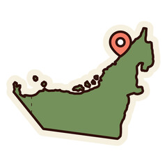 united arab emirates map sticker