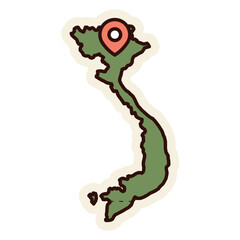 vietnam map sticker