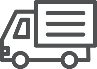 シンプルな乗り物の線画単品アイコン　トラック