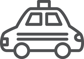 シンプルな乗り物の線画単品アイコン　パトカー