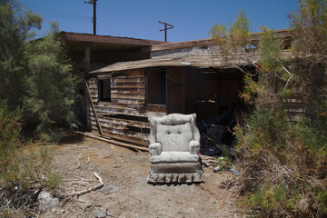 Abandoned Couch and Cabin Salton Sea