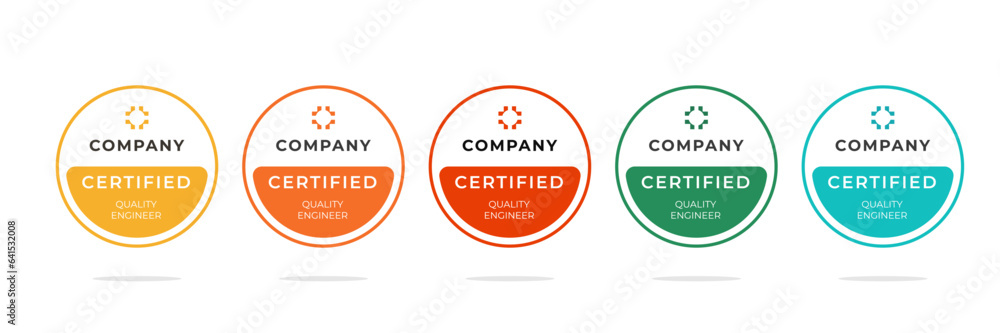 Poster digital certificate badge design for technical professionals who have successfully passed a certific