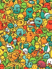 Colorful Cartoon Pattern Extravaganza