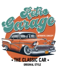 Fotobehang Retro Classic Car Print © jessi