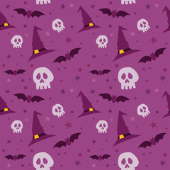 Halloween seamless patten with vibrant color. It's cute and tileable.