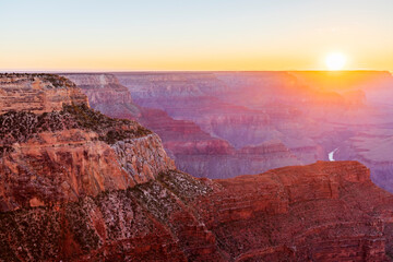 Sunset at Grand Canyon National Park in Arizona, United States of America