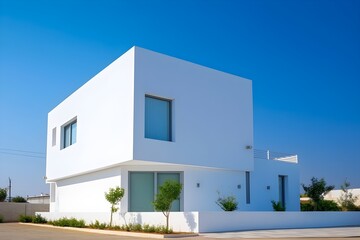白い壁の新築一戸建て　with generative ai