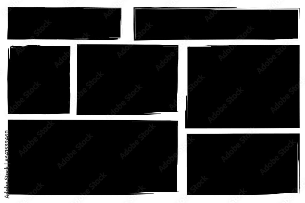 Poster dirty frames for design in grunge style. set of distress textures of a square or rectangular shape. 