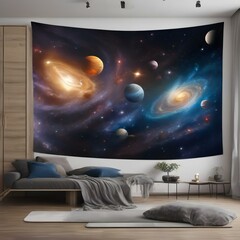 A tapestry of swirling galaxies, stars, and planets, capturing the beauty and vastness of the cosmos1